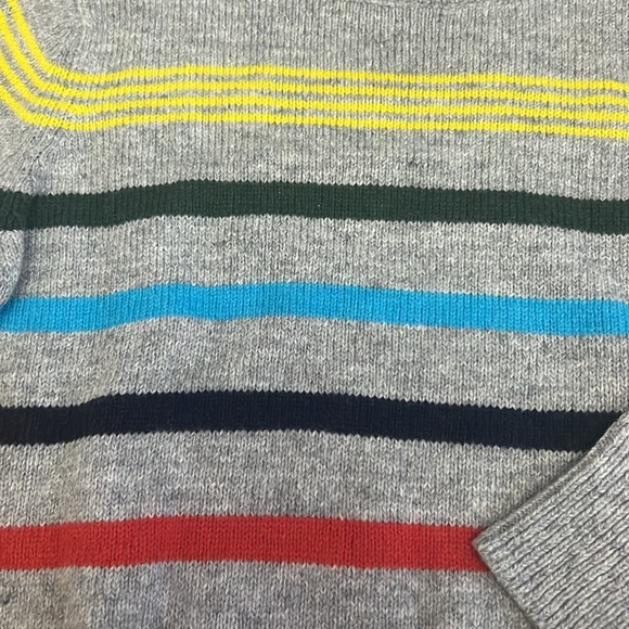 Gap Gray Multi Colored Stripe Knit Crew Sweater - Picture 3 of 6